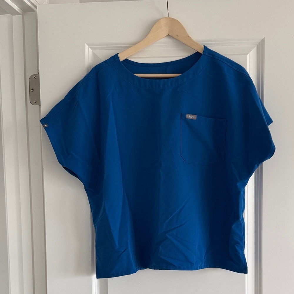 Figs Royal Blue Arua Relaxed Scrub Top